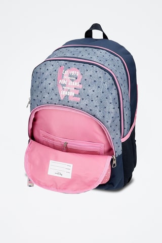 Sac à dos à roulettes - Bleu marine et gris clair