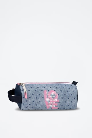 Trousse - Bleu marine et rose poudré
