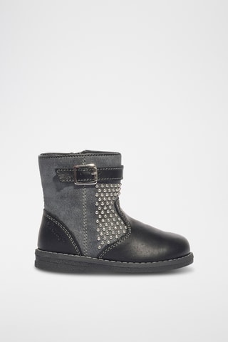 Bottines en cuir Hiron 19 - Noir et gris clair