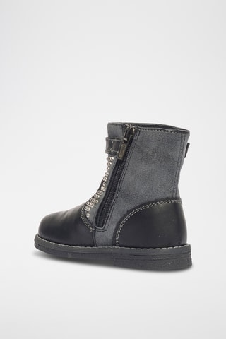 Bottines en cuir Hiron 19 - Noir et gris clair
