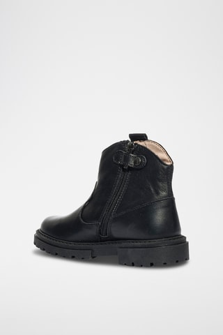 Bottines en cuir Happy Fashion - Noir