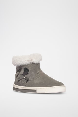Bottines fourrées en nubuck Baby Glitter - Gris