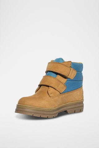 Leren Enkellaarzen Play Casual - Beige en Kobaltblauw