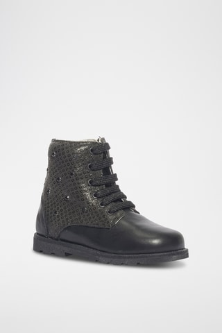 Bottines en cuir Happy bloom - Noir