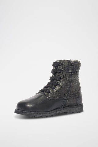 Bottines en cuir Happy bloom - Noir