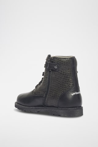 Bottines en cuir Happy bloom - Noir