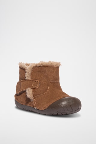 Bottines fourrées en nubuck Baby Bubble - Marron