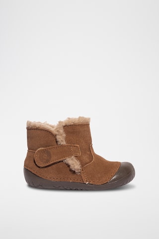Bottines fourrées en nubuck Baby Bubble - Marron