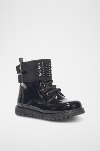 Bottines en cuir verni Play casual - Noir