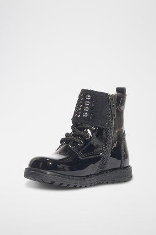 Bottines en cuir verni Play casual - Noir