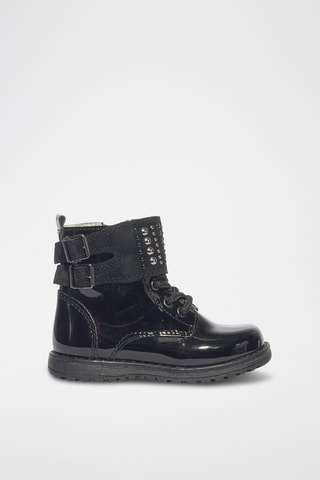 Bottines en cuir verni Play casual - Noir