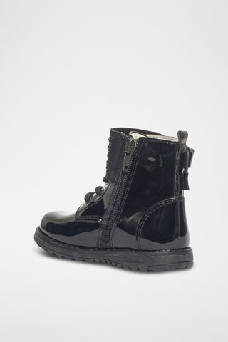 Bottines en cuir verni Play casual - Noir
