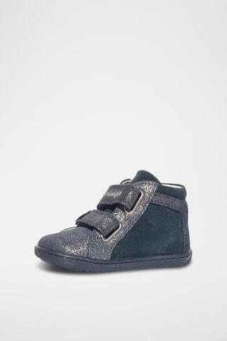 Leren Enkellaarzen Baby Glitter - Marineblauw