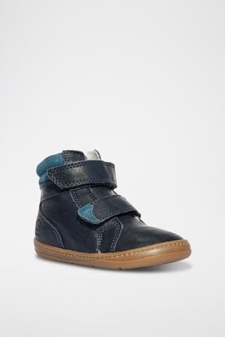 Gevoerde Leren Enkellaarzen Footprint Change - Blauw 