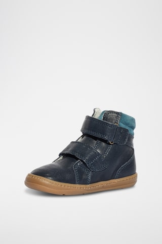 Gevoerde Leren Enkellaarzen Footprint Change - Blauw 