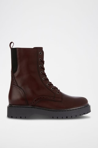Bottines en cuir Bordeaux