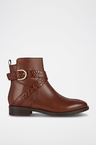 Bottines en cuir nappa Brogue - Marron