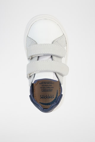 Baskets en cuir Nashik - Blanc et bleu marine