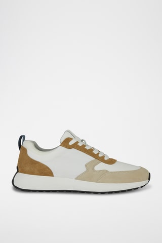 Baskets en nubuck Volpiano - Taupe et blanc