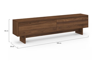 Meuble TV 2 abattants Yumi - 180 x 30 x 46 cm