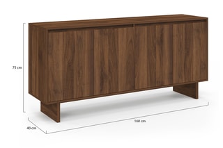 Buffet Yumi 4 portes - 160 x 40 x 75 cm