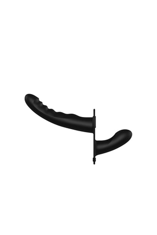 Ceinture vibromasseur et godemiché en silicone - Noir