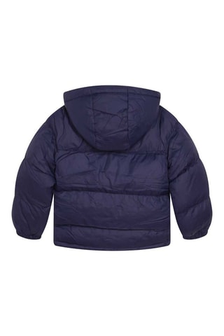 Gewatteerde Jas met Capuchon Marineblauw
