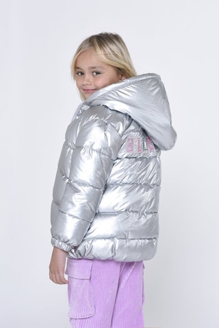Gewatteerde Jas met Capuchon Zilverkleurig - Billieblush