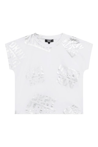 T-shirt Wit en Zilverkleurig - DKNY