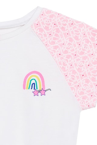 T-shirt noué Blanc et rose - Billieblush