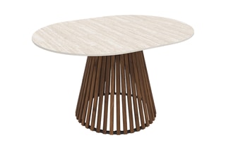 Table à manger ronde extensible Camélia - 110/150 x 110 x 75 cm