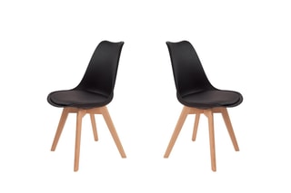 2 chaises Suedia - Noir et naturel