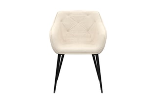 2 fauteuils Julia - Crème et noir - Velours