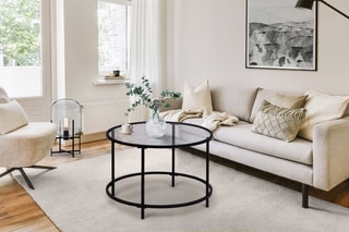 Table basse ronde Siena - Noir et transparent