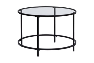 Table basse ronde Siena - Noir et transparent