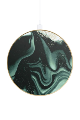 Carregador Qi universal Golden Olive Marble - Verde e preto - Ideal of Sweden