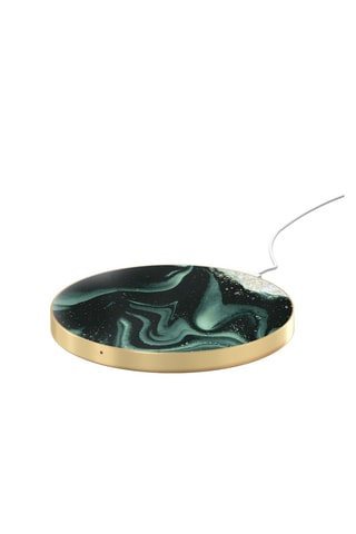 Carregador Qi universal Golden Olive Marble - Verde e preto - Ideal of Sweden