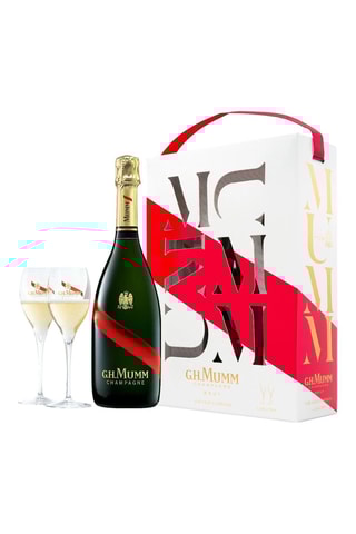 Coffret Grand Cordon Rouge et 2 flûtes - G.H Mumm
