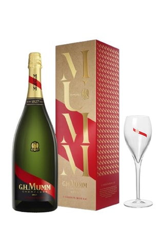 Magnum Cordon Rouge Brut avec son étui - G.H Mumm - 1,5 l et 6 flûtes G.H. Mumm - 16 cl