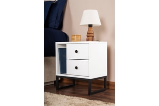 Table de chevet 2 tiroirs Glimmer - 45,2 x 50 x 29,5 cm