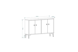 Buffet 4 portes - 120 x 75 x 30 cm