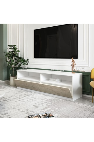 Meuble TV 2 abattants - 144 x 49,8 x 45 cm