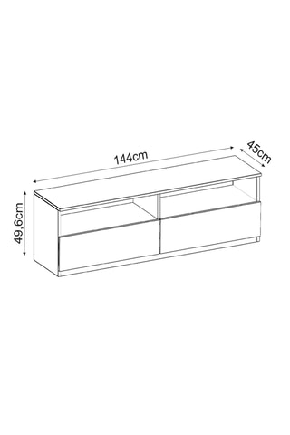 Meuble TV 2 abattants - 144 x 49,8 x 45 cm