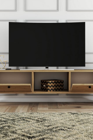 Meuble TV 2 abattants - 138 x 42,6 x 29,5 cm