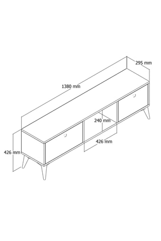 Meuble TV 2 abattants - 138 x 42,6 x 29,5 cm