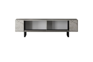 Meuble TV 2 abattants Yildiz et noir - 180 x 50 x 30 cm
