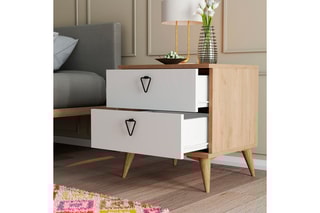 Table de chevet 2 tiroirs - 52 x 45 x 55 cm