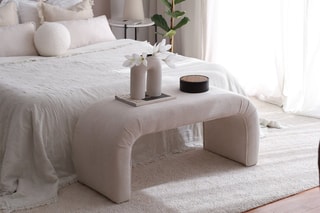 Banc Nu Bench Fitilli - Toucher velours côtelé - 106 x 45 x 46 cm