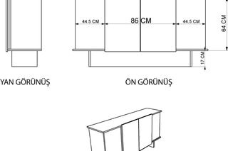 Buffet 4 portes Diana - 180 x 81 x 40 cm