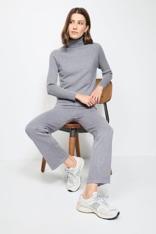 Pull et pantalon large taille haute - Gris foncé